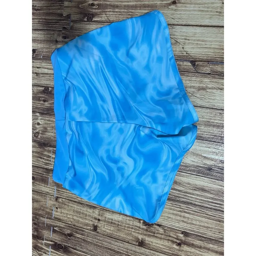 Lands End Kids Sweat Shorts Girls L 10-12 Ocean Blue